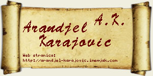 Aranđel Karajović vizit kartica